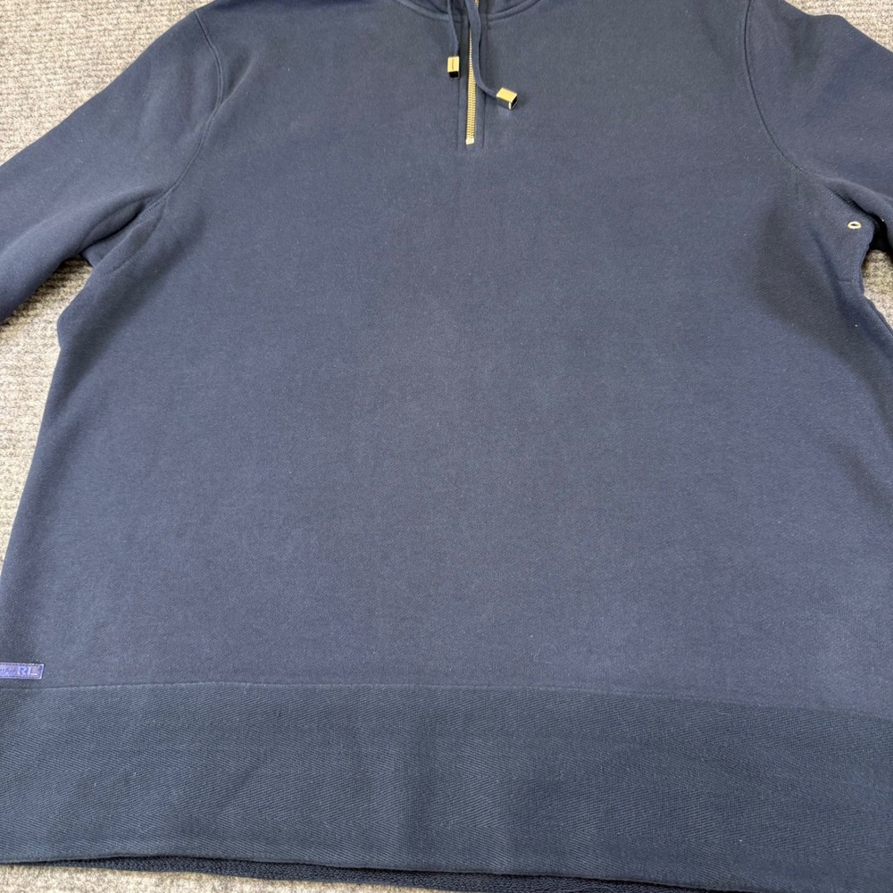 Lauren Jeans Co Ralph Lauren Quarter Zip Pullover Sweatshirt Navy Blue XL Cotton - Picture 2 of 16
